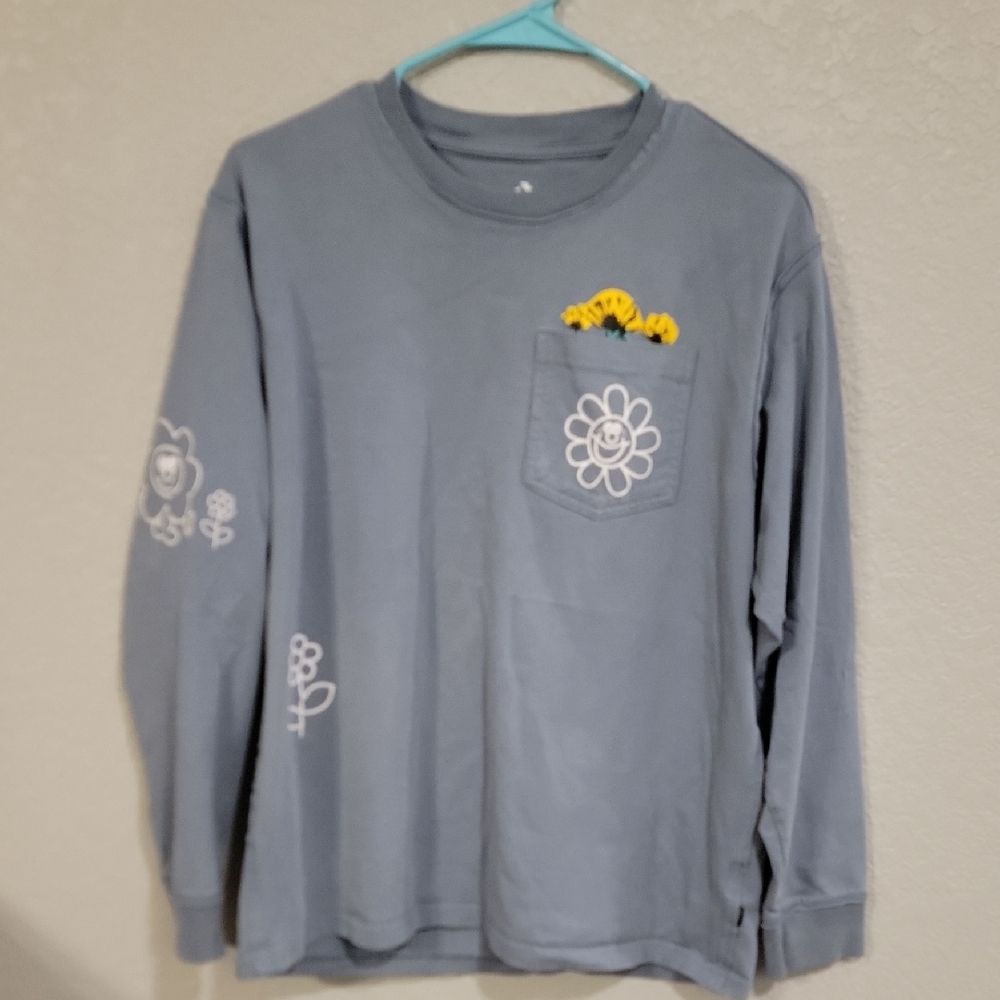 Converse Light Blue Tee with White Logo Print